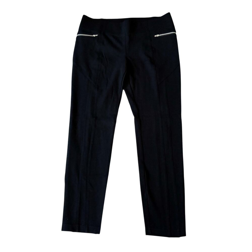 I.N.C International Concepts Black Silver Zip Dress Pants Womens Size 10